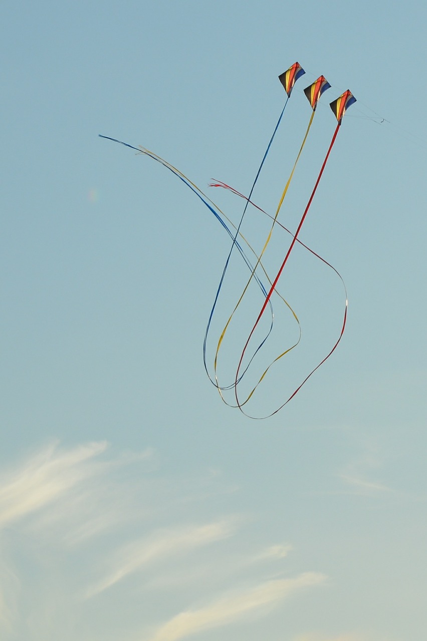 wind kite blue sky air free photo