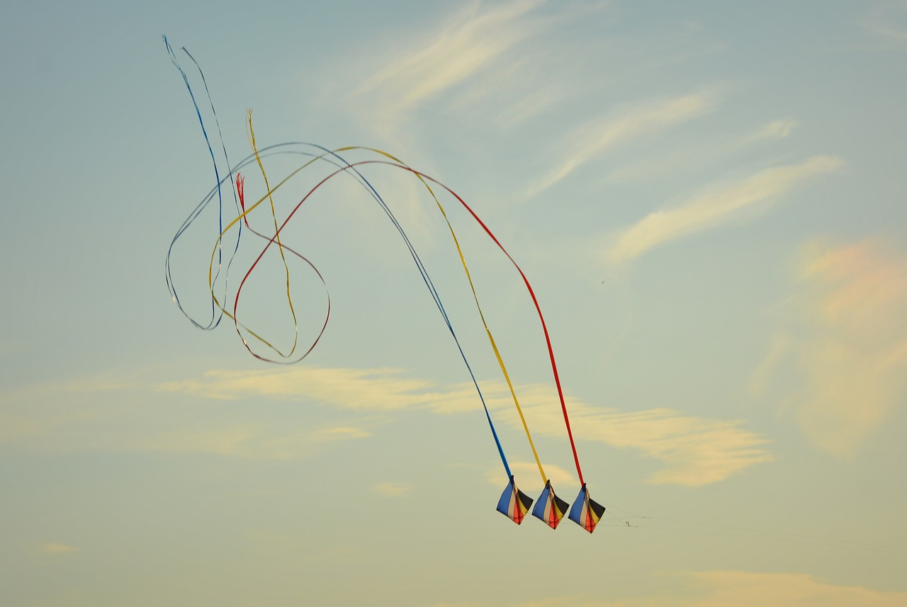 wind kite blue sky air free photo
