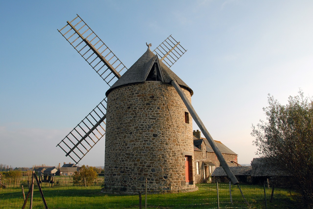 wind mill france normandy free photo
