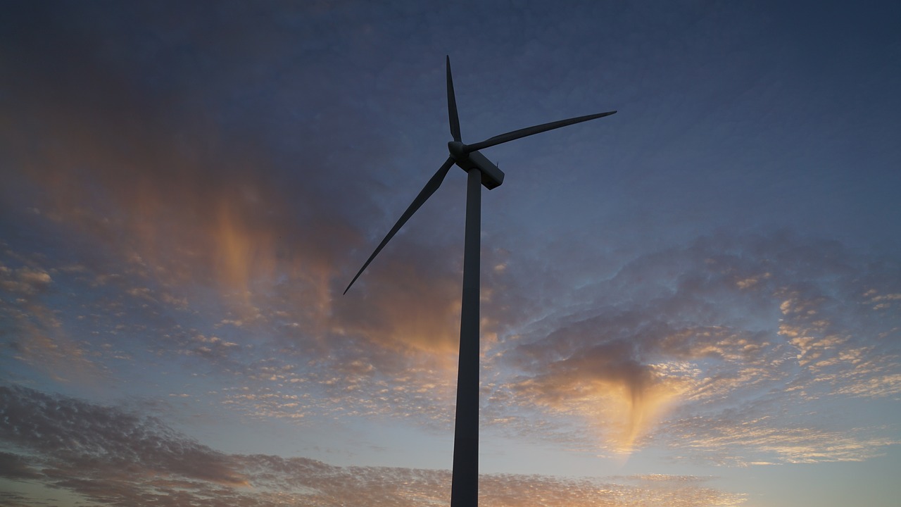 wind mill dusk sunset free photo