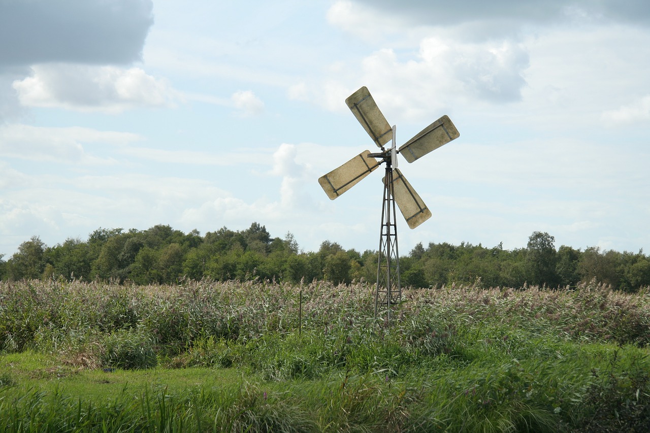 wind mill landscape netherlands free photo