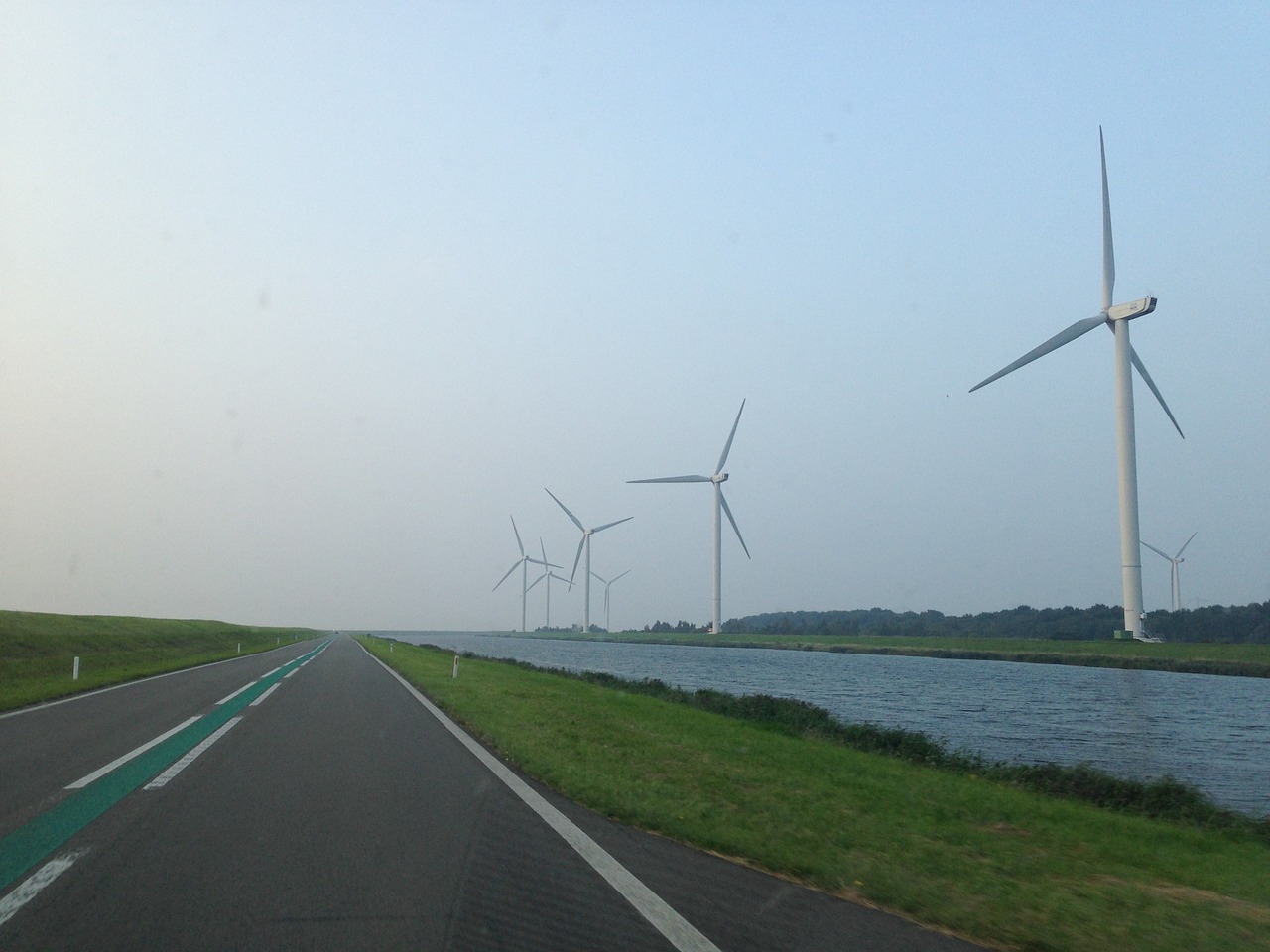 wind mill road lonely free photo