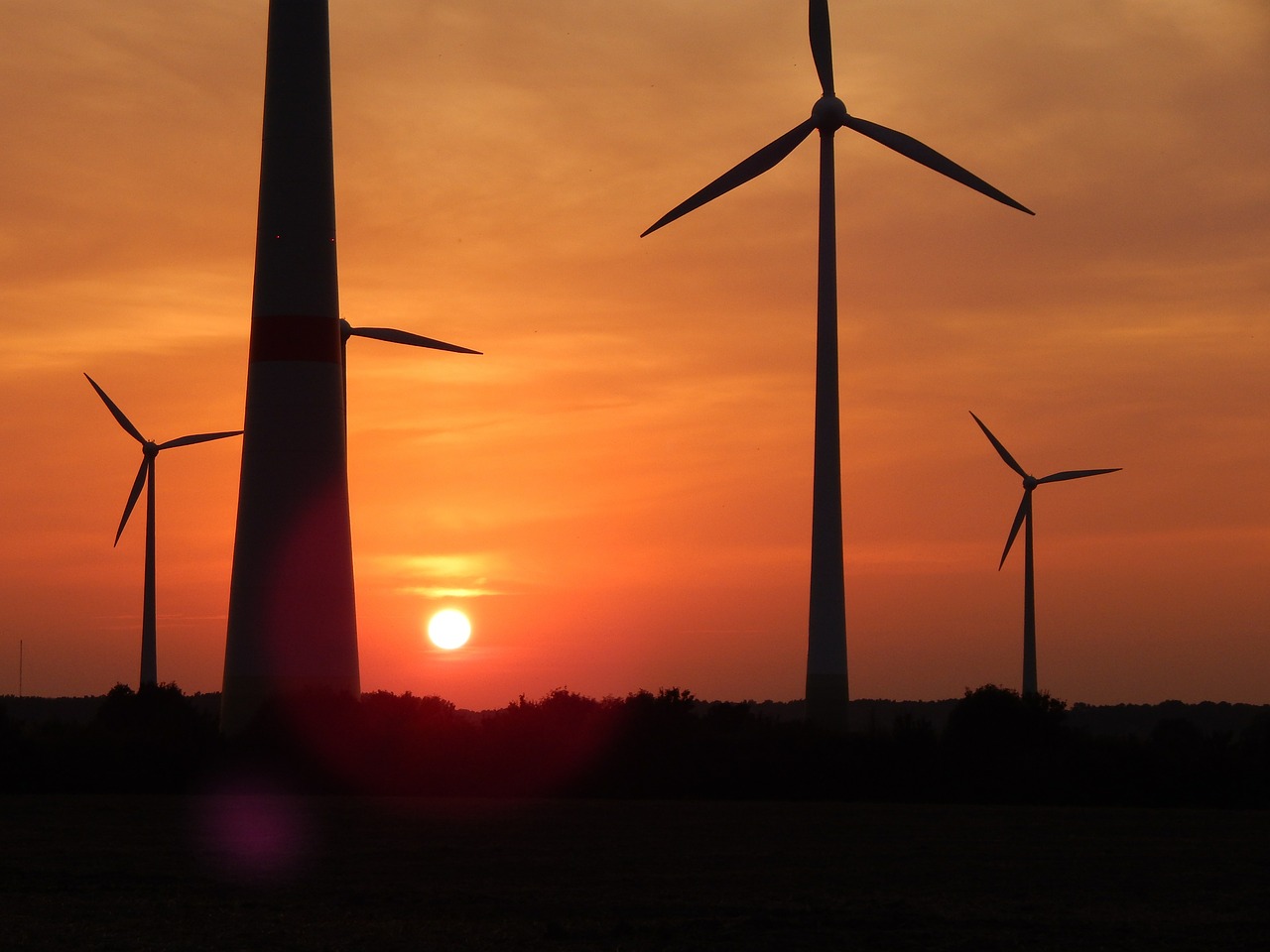 wind park windräder sunset free photo