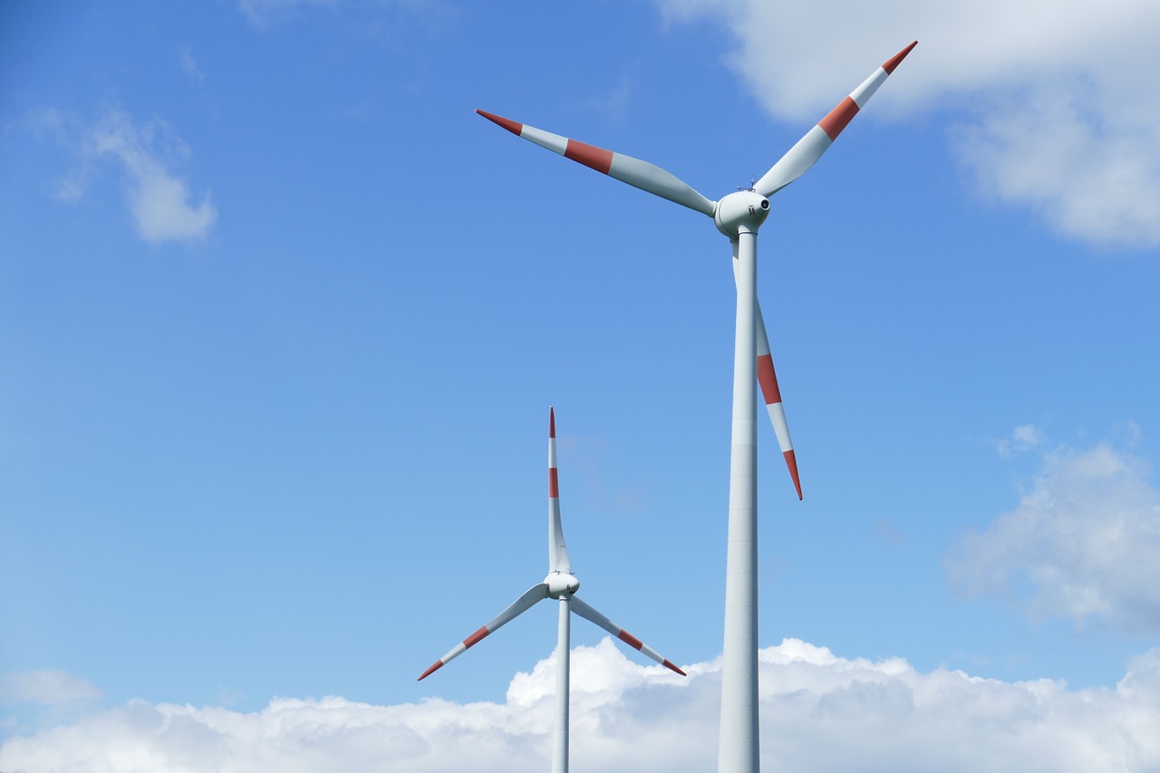 wind power landscape clouds free photo