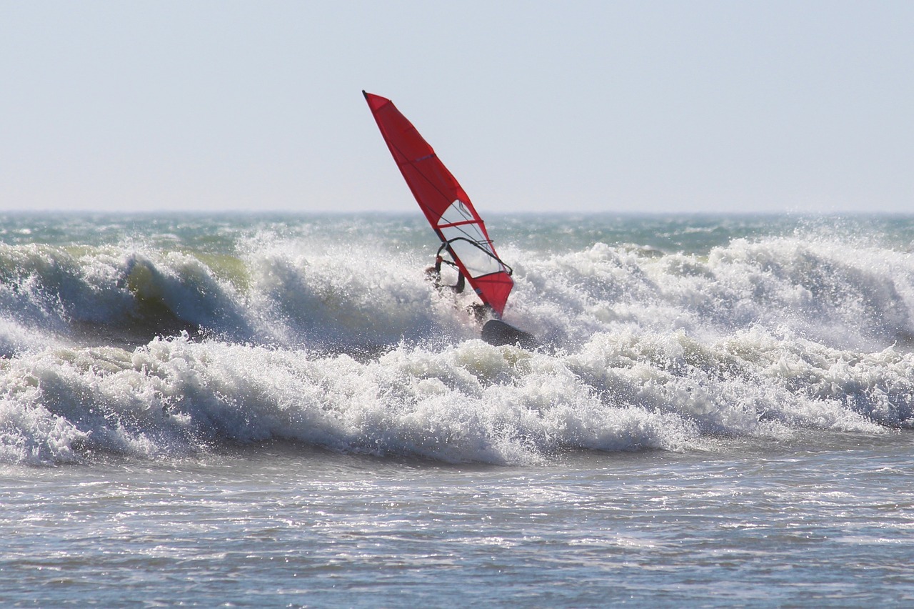 wind surfing wave sport free photo