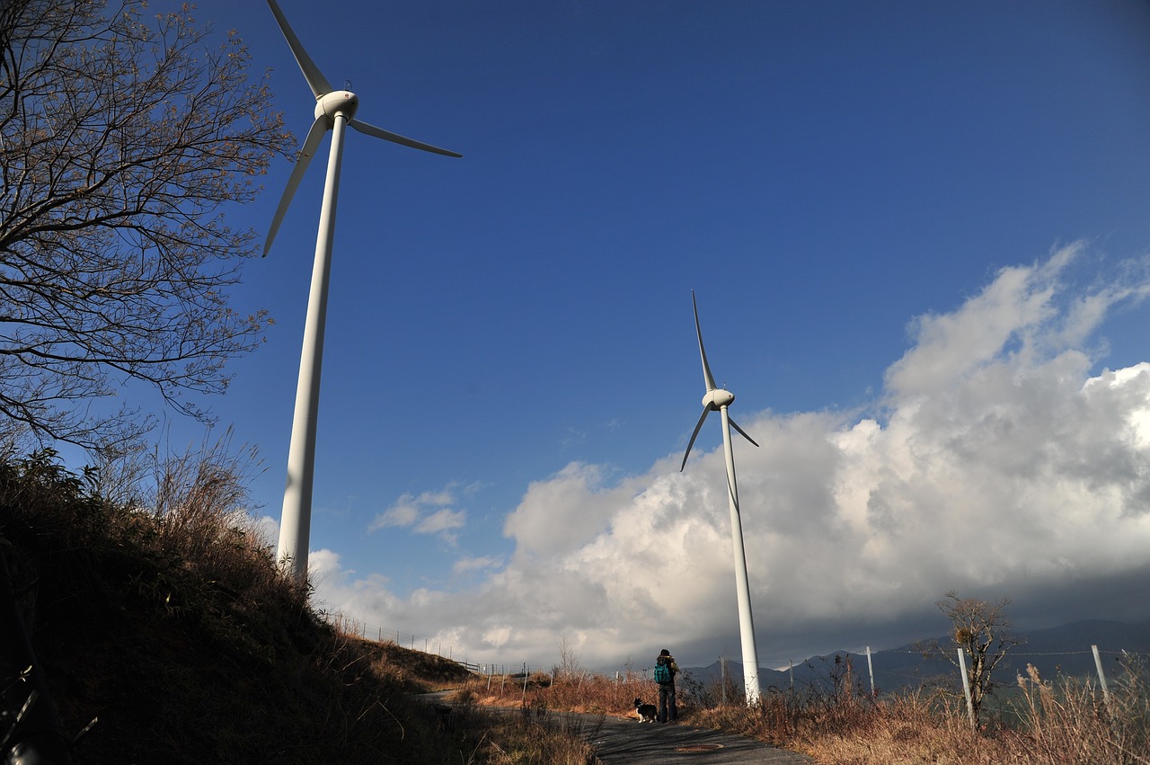 wind turbine sky landscape free photo