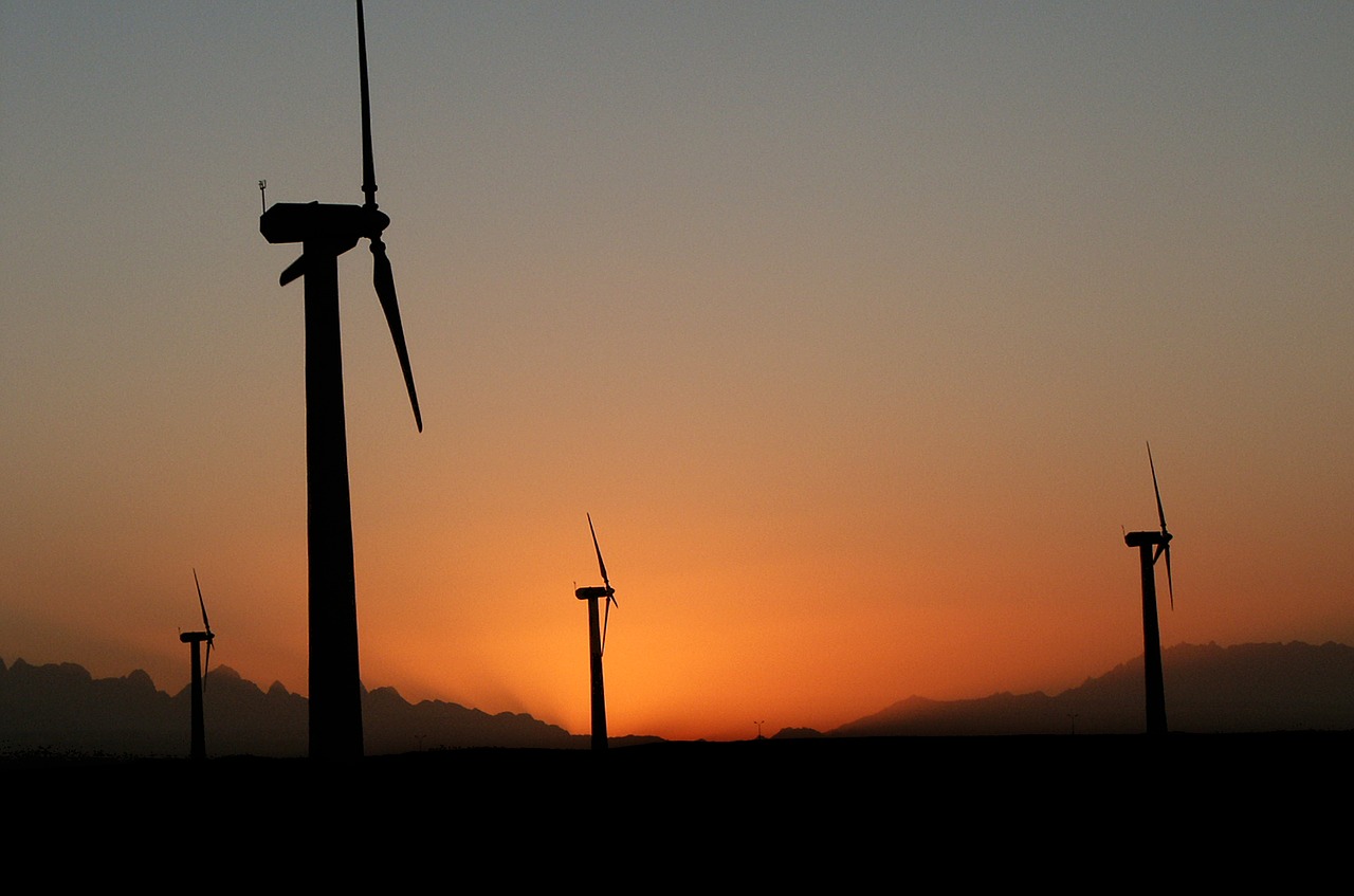 wind turbine  twilight  sky free photo