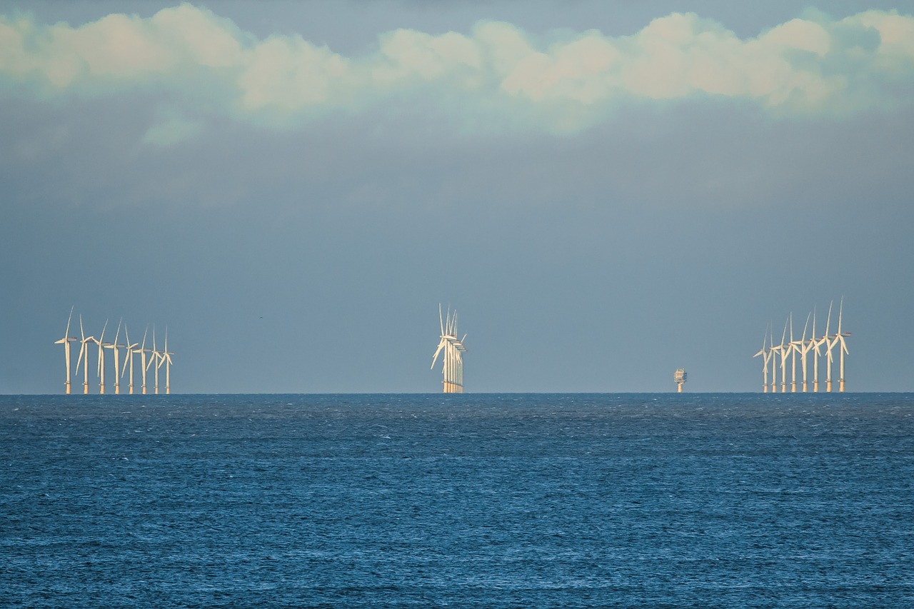 wind turbines north sea norfolk free photo