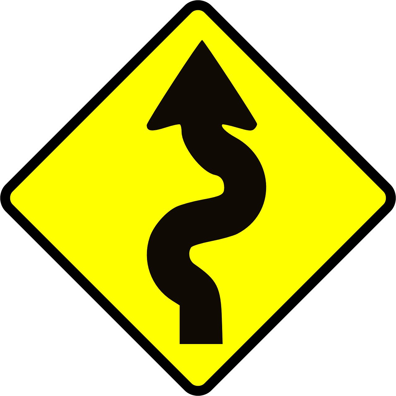 winding,road,caution,signs,windy,dangerous,street,ahead,free vector graphics,free pictures, free photos, free images, royalty free, free illustrations, public domain