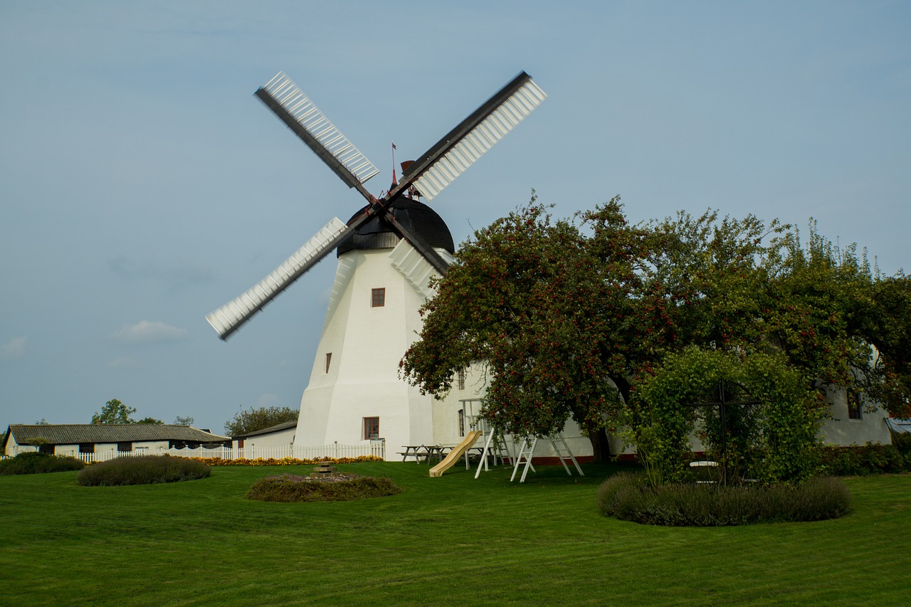 windmill mill fruit tree free photo