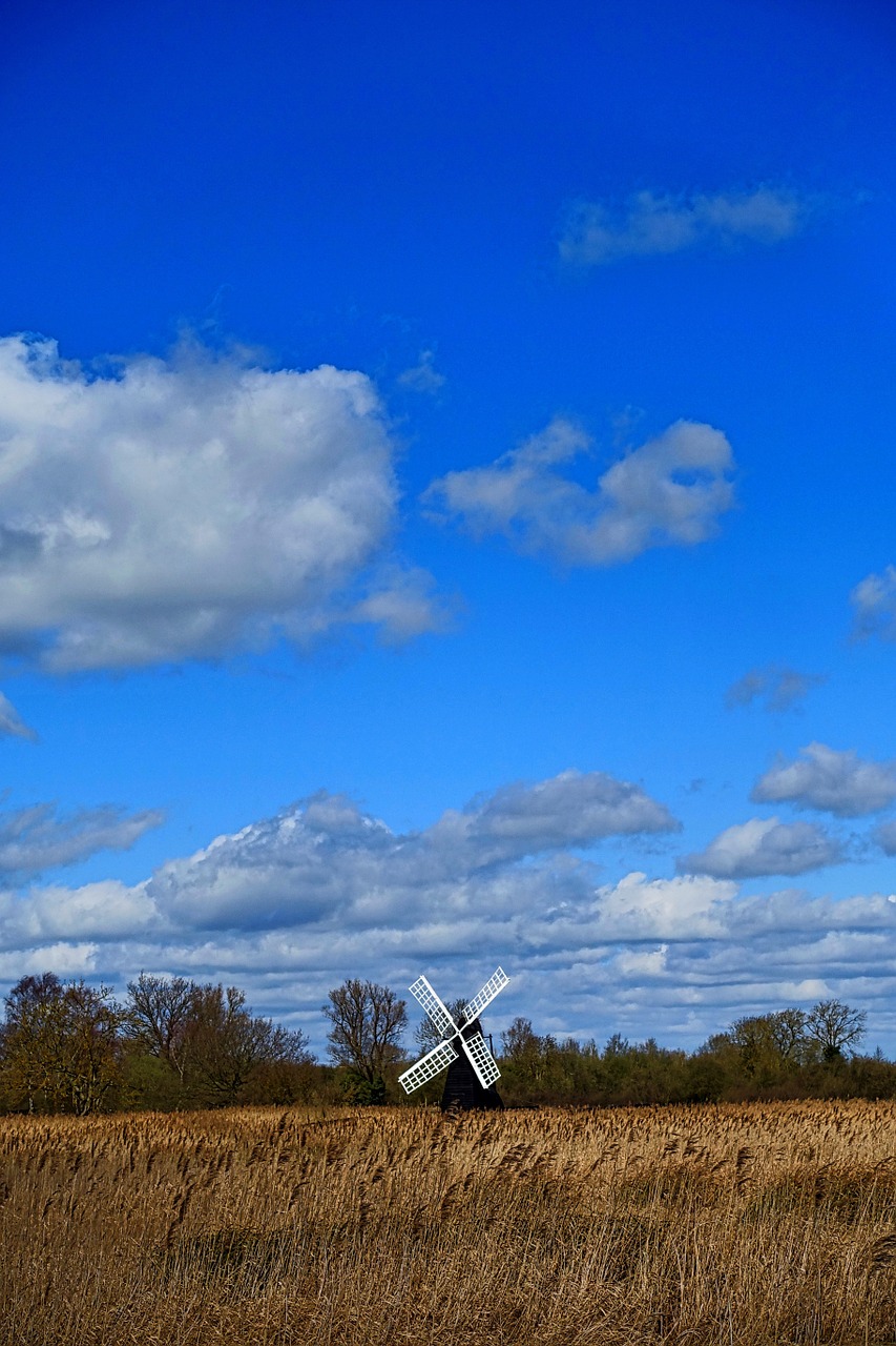 windmill landscape sky free photo