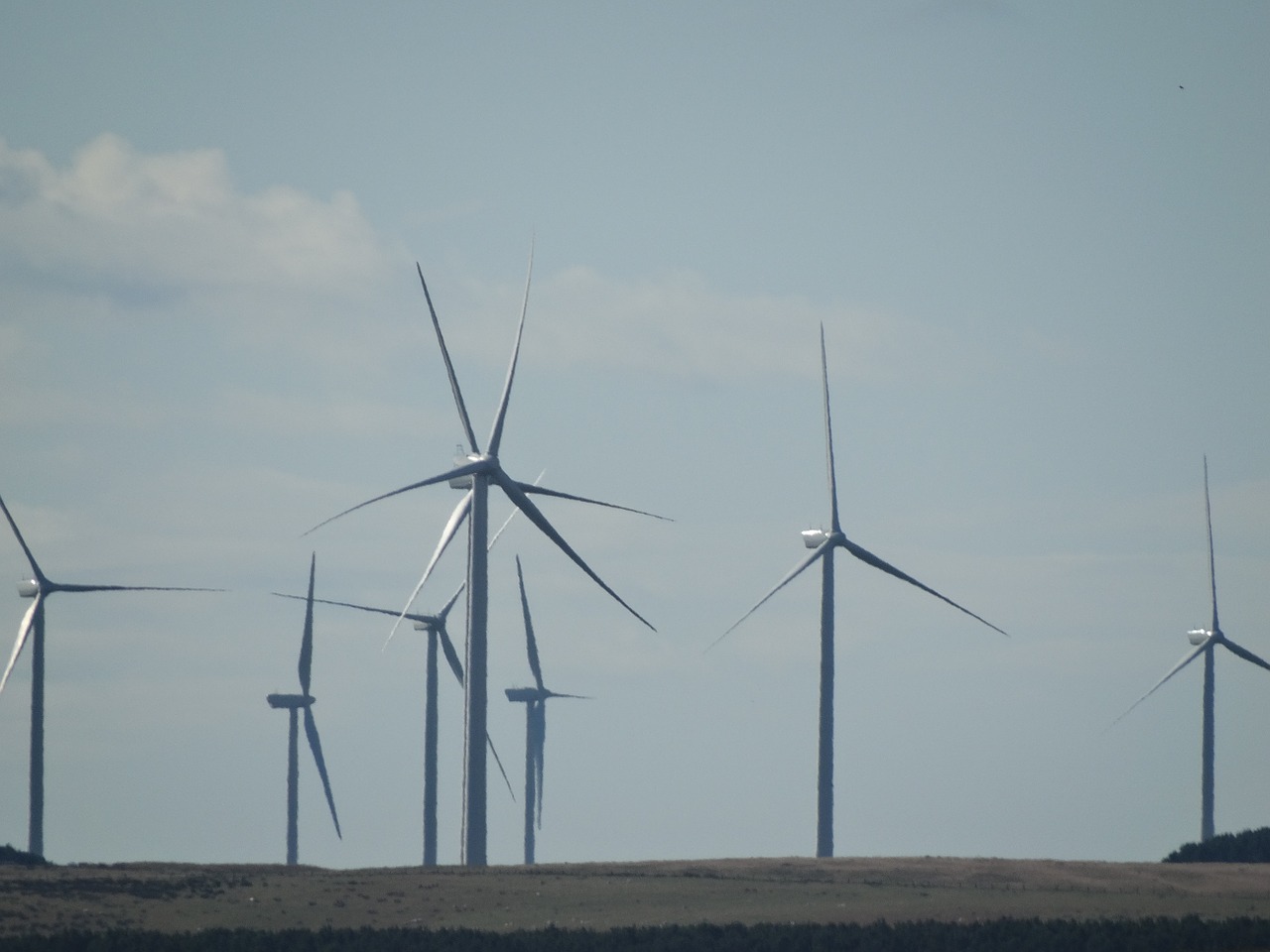 windmill wind farm sky free photo