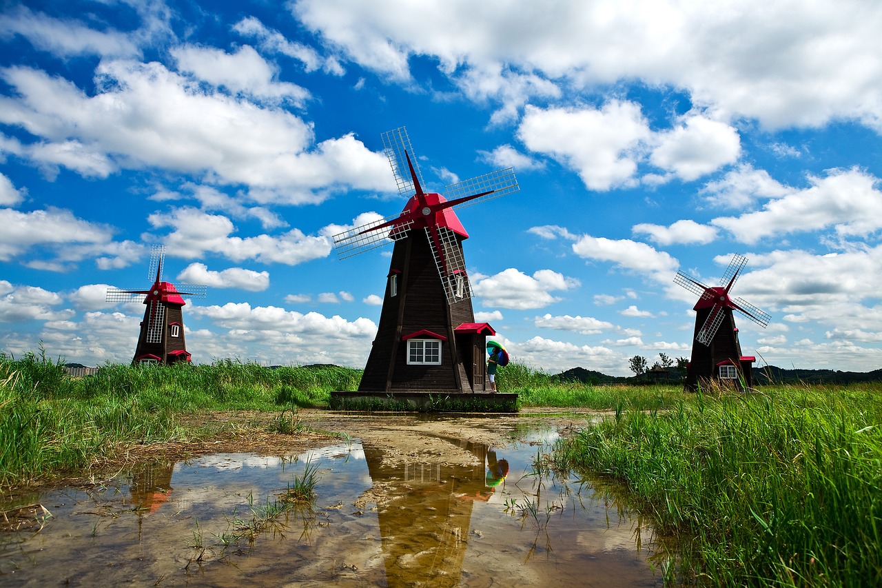 windmill sky cloud free photo