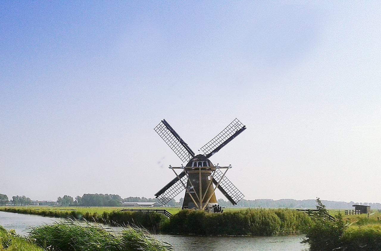 windmill holland channel free photo