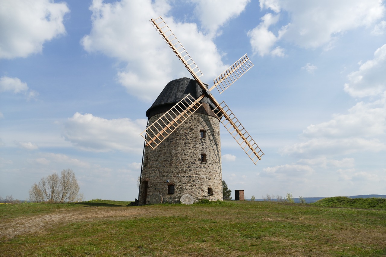 windmill stone flour free photo