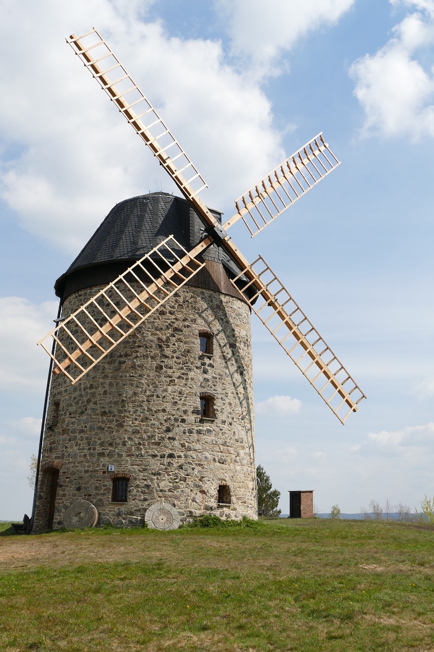 windmill stone landscape free photo