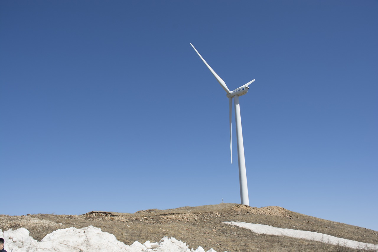 windmill blue sky white cloud free photo