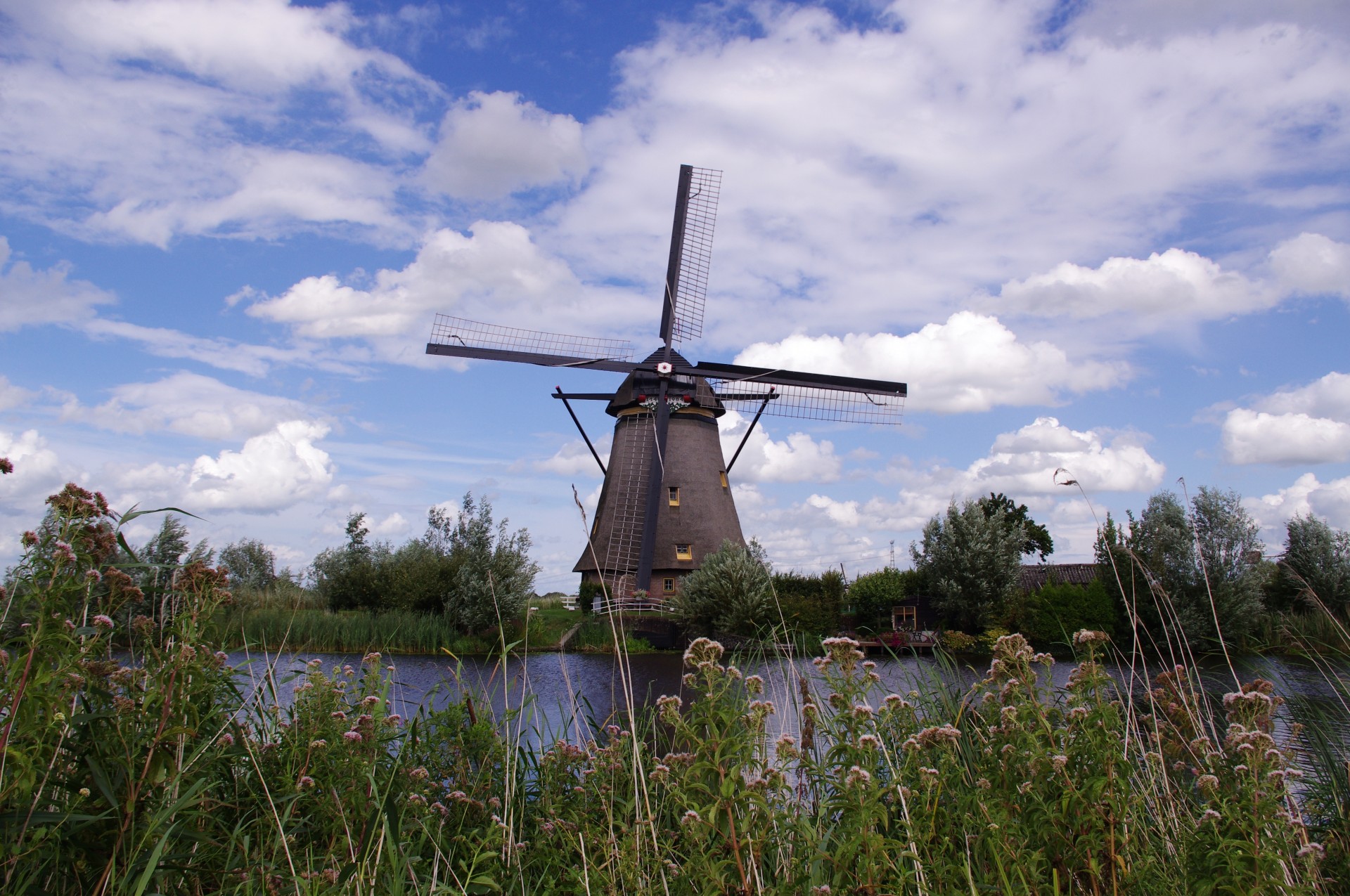 windmill blue sky free photo