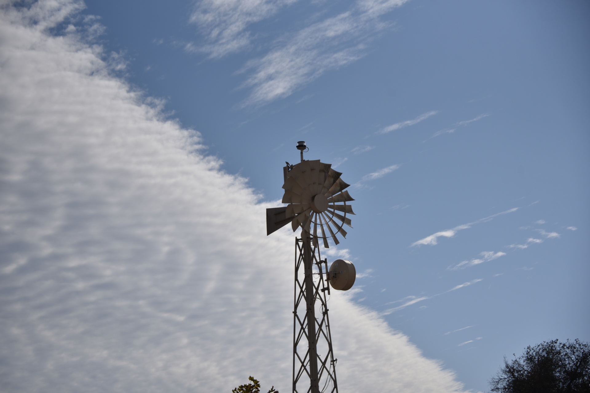 weather windmill clouds free photo