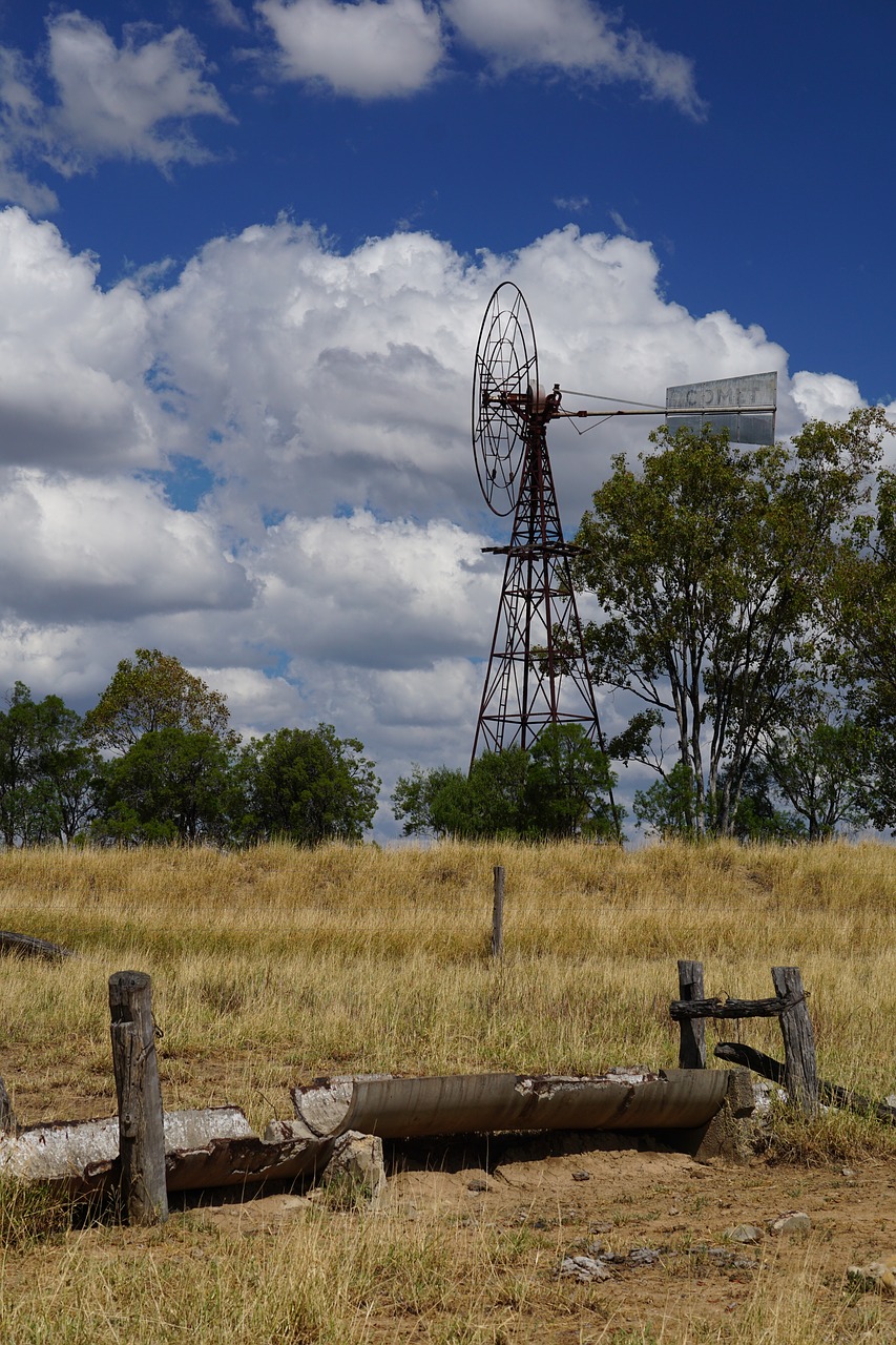 windmill landscape farm free photo