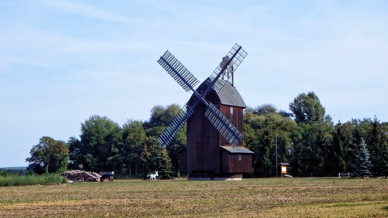 windmill mill trees free photo