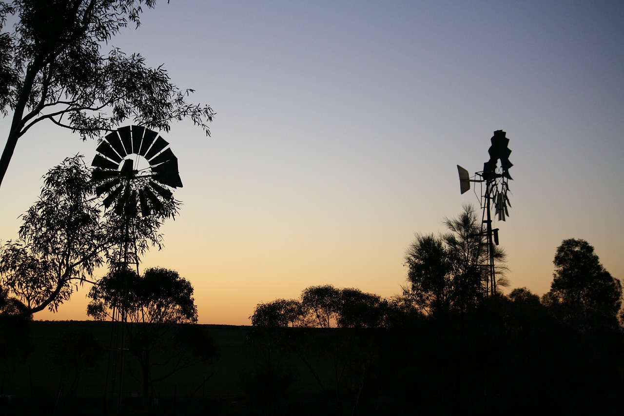 windmill windmills silhouette free photo