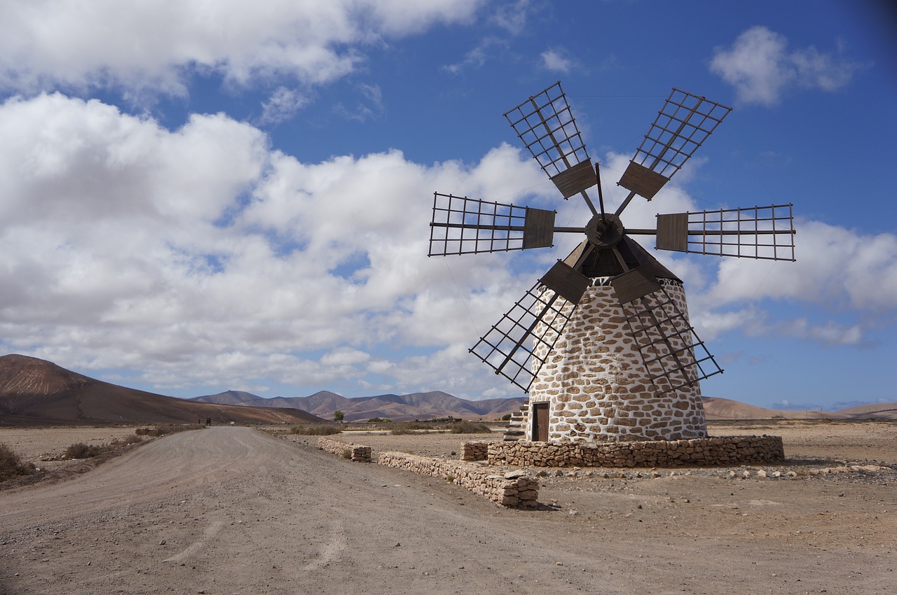 windmill away sky free photo