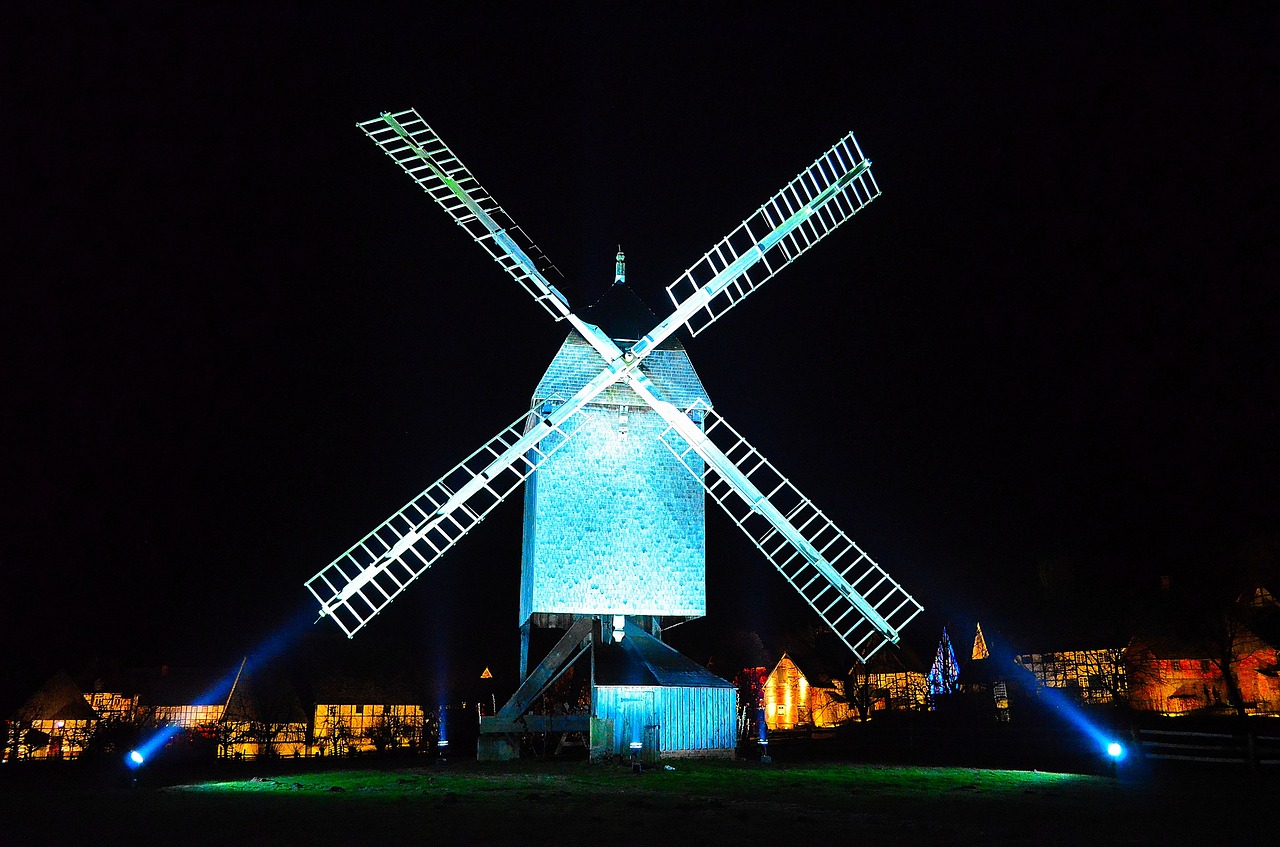windmill lighting historically free photo