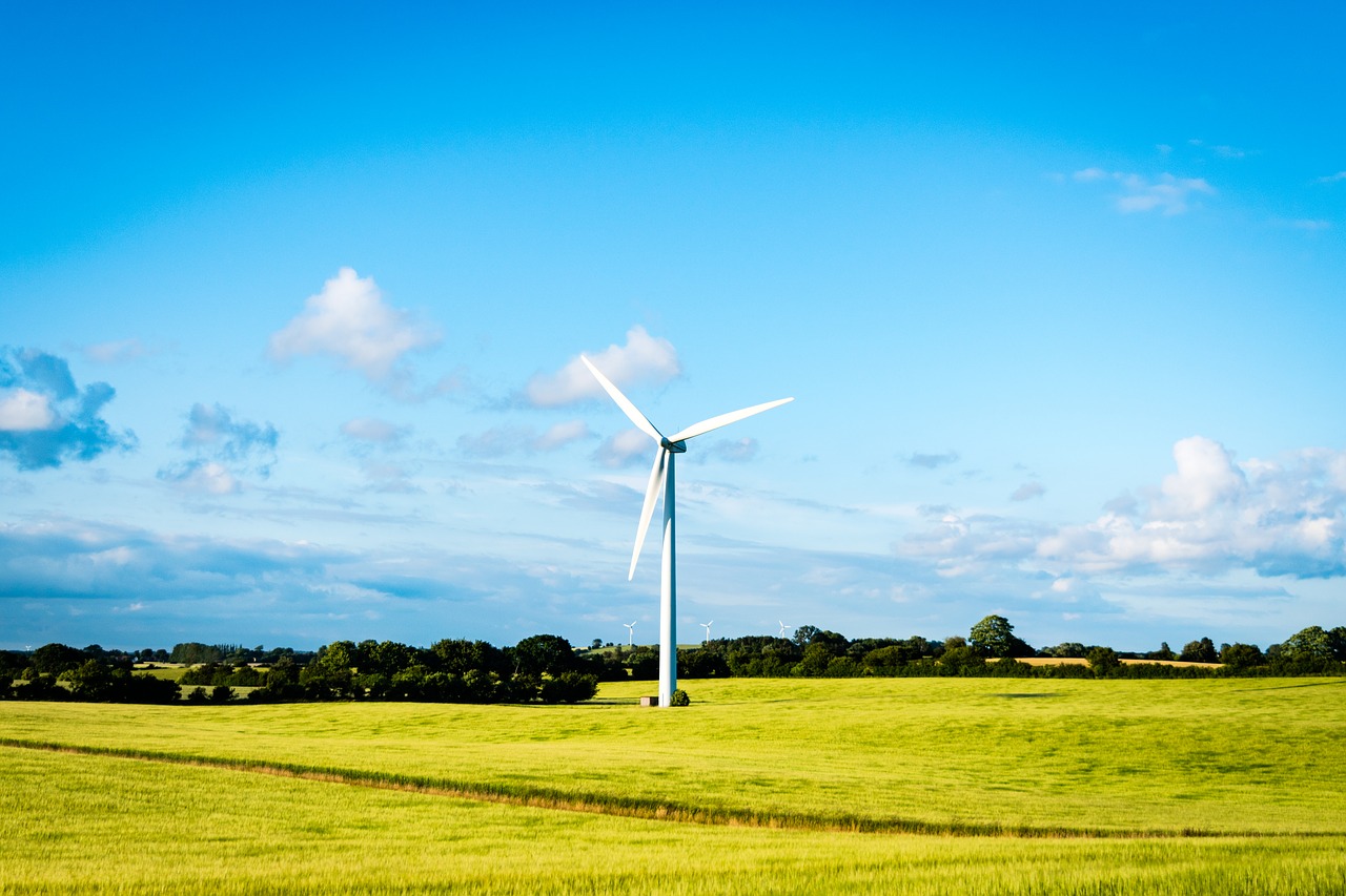 windmill field sky free photo