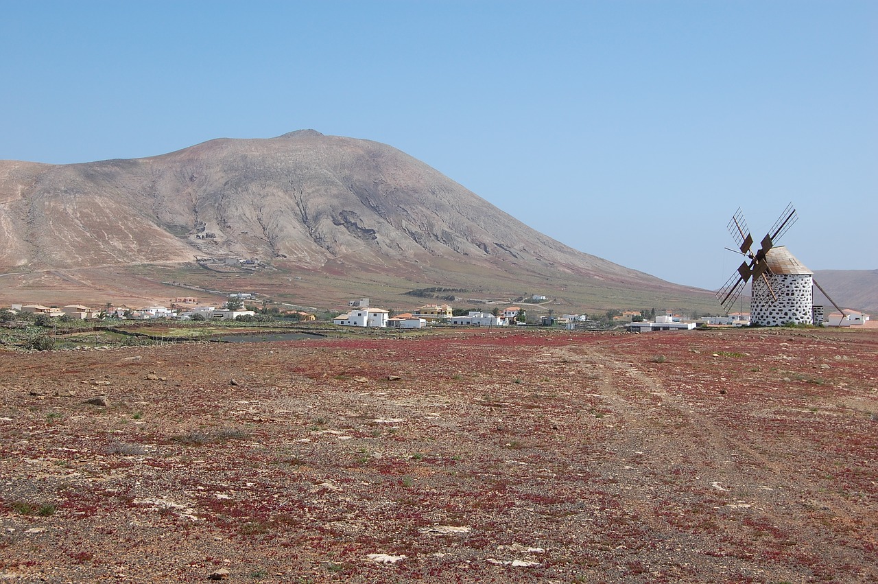 windmill fuerteventura landscape free photo