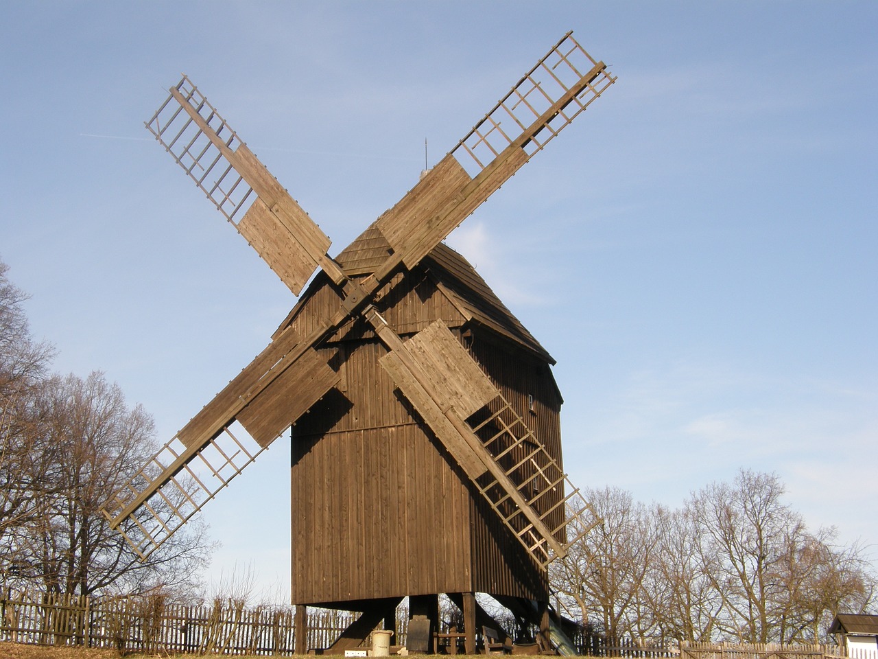 windmill post mill wind free photo