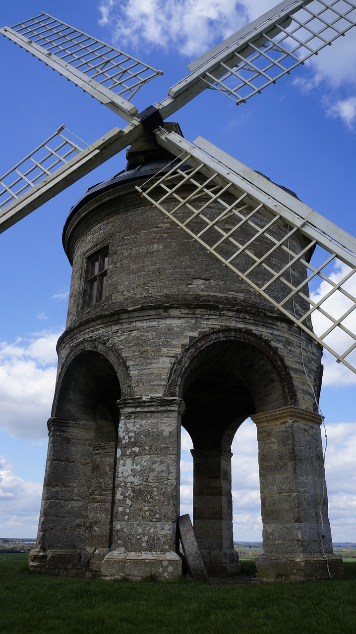 windmill field sky free photo