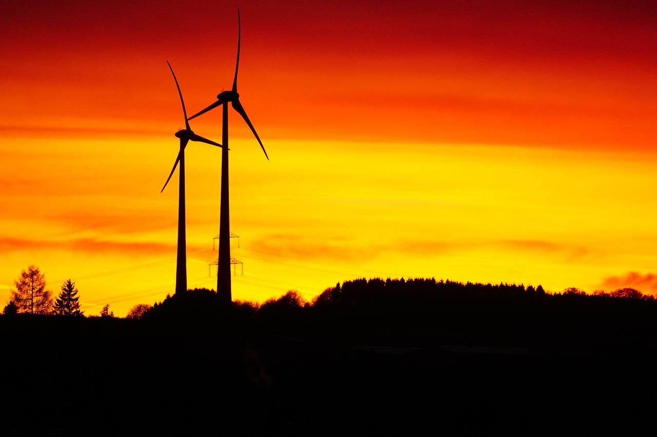 windmill afterglow sunset free photo