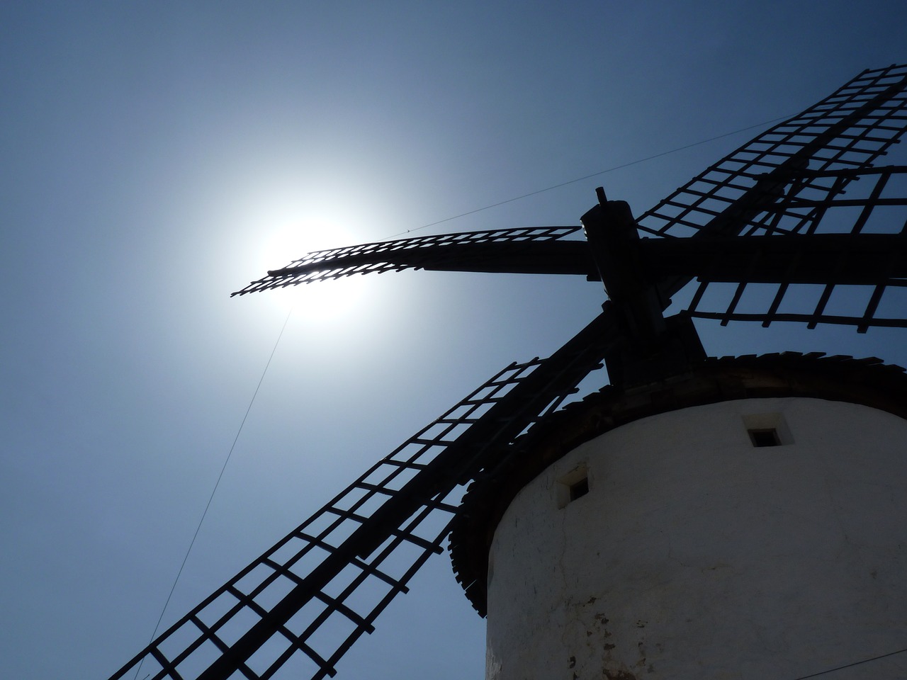 windmill sun sky free photo