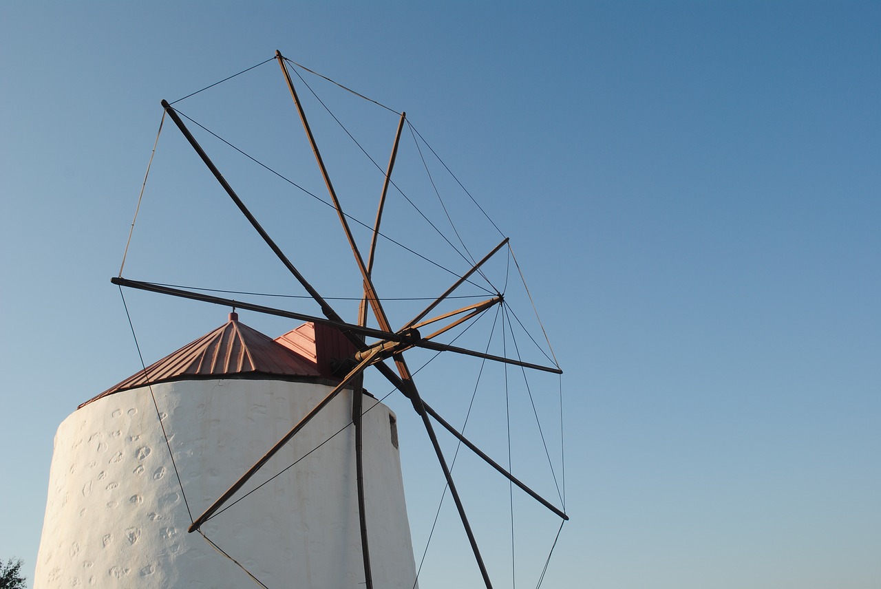 windmill greece travel free photo