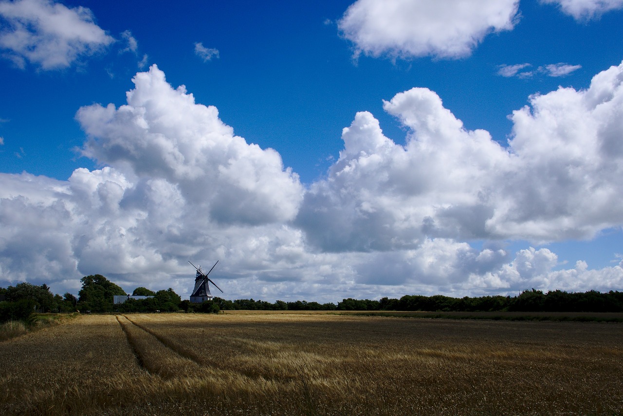 windmill sky cloud free photo