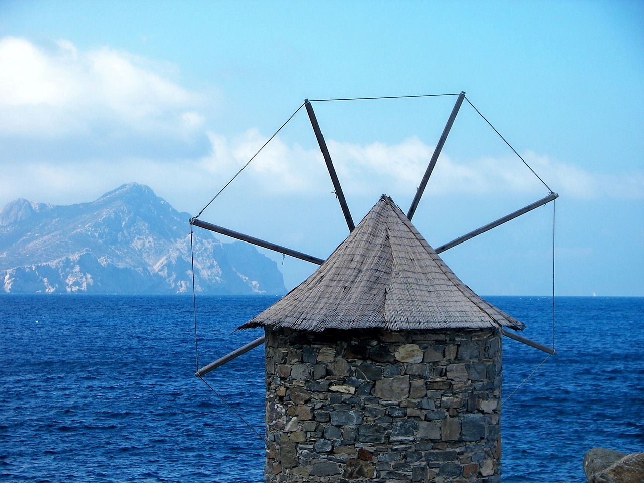 windmill amorgos cyclades free photo