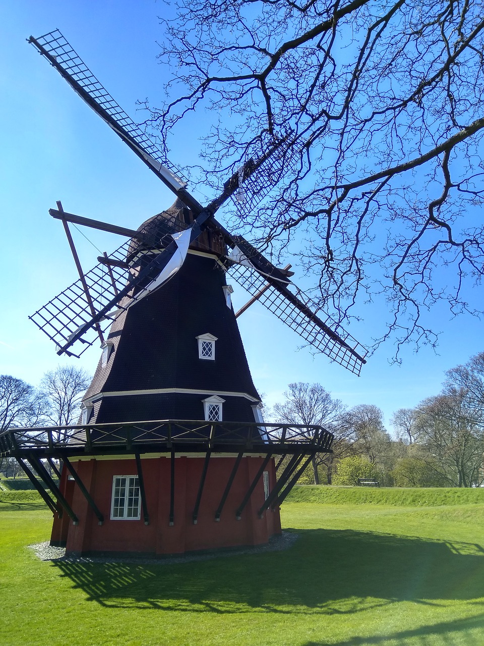 windmill europe landscape free photo