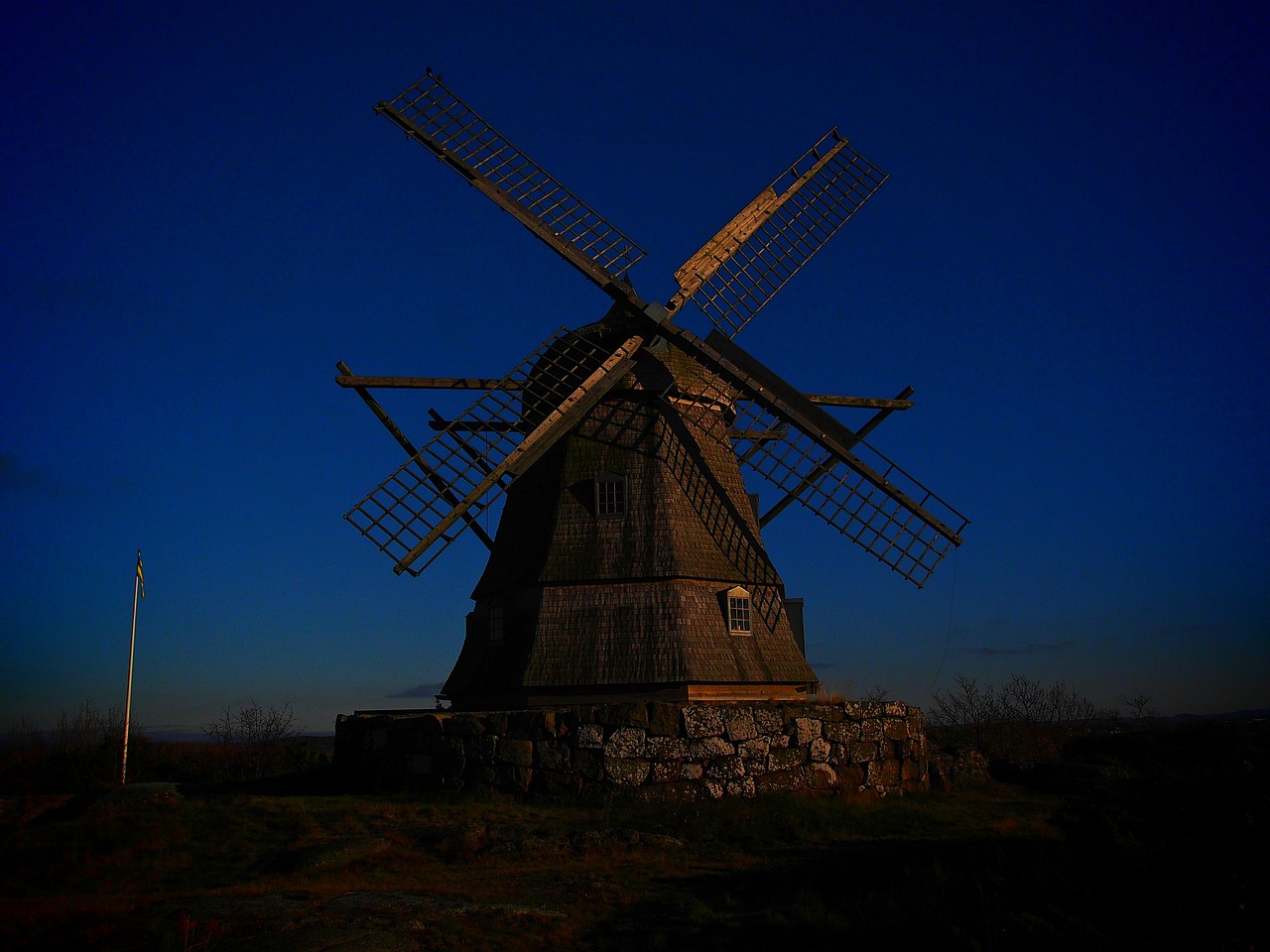 windmill sweden twilight free photo