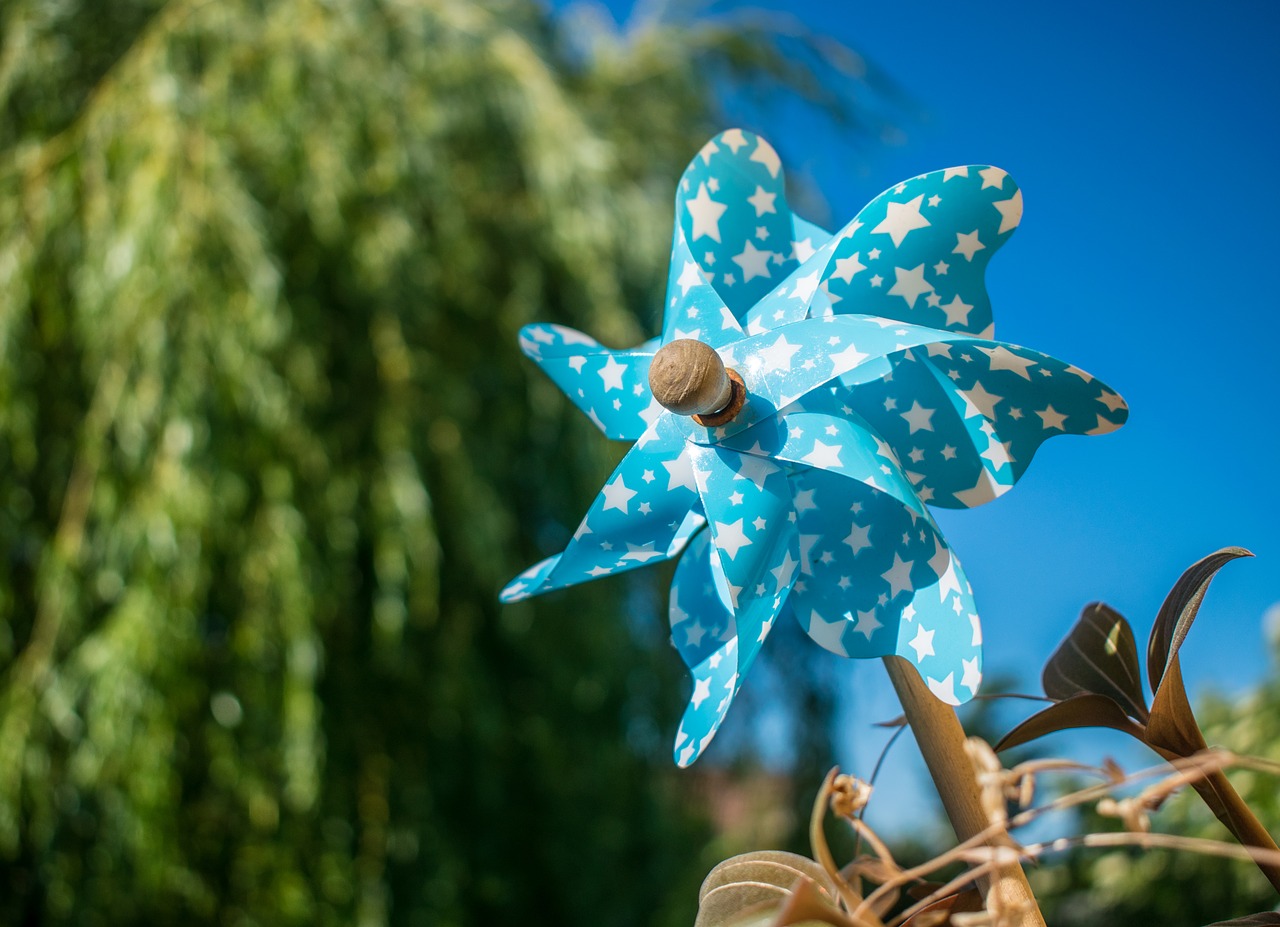 windmill blue pinwheel free photo