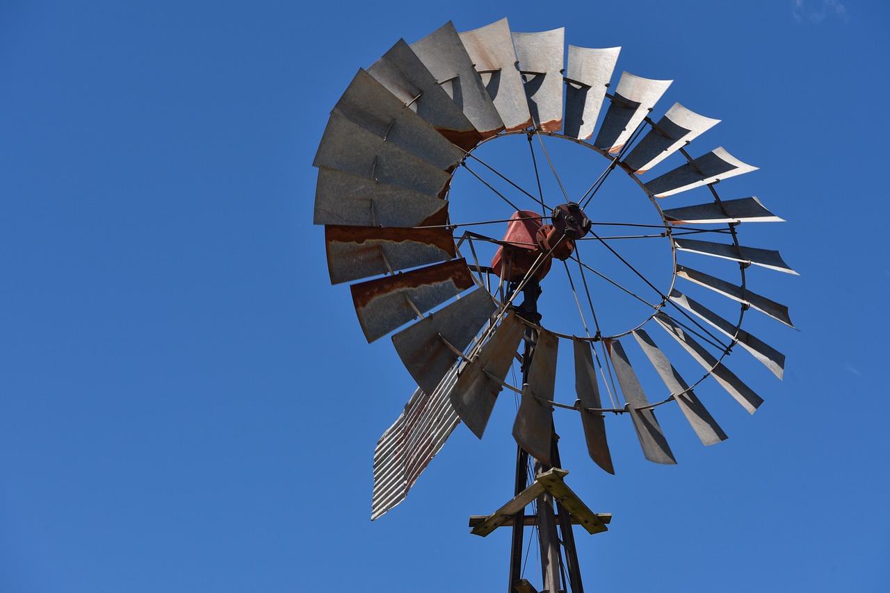 windmill farm rural free photo