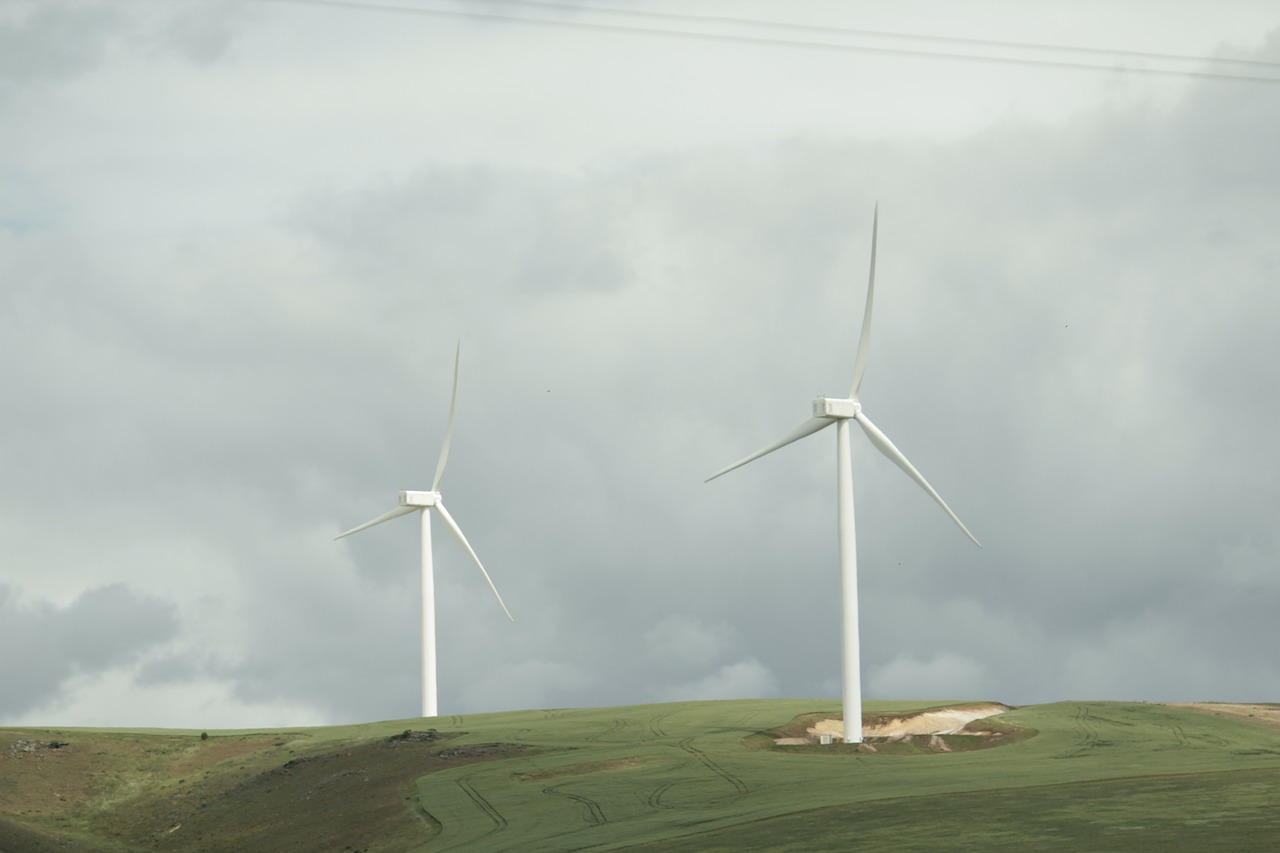 windmill clouds farm free photo