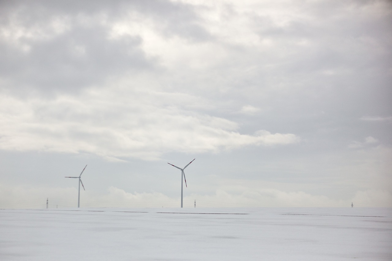 windmill white clouds free photo