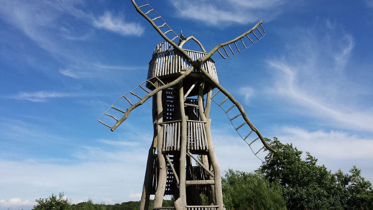 windmill sky wind mill free photo