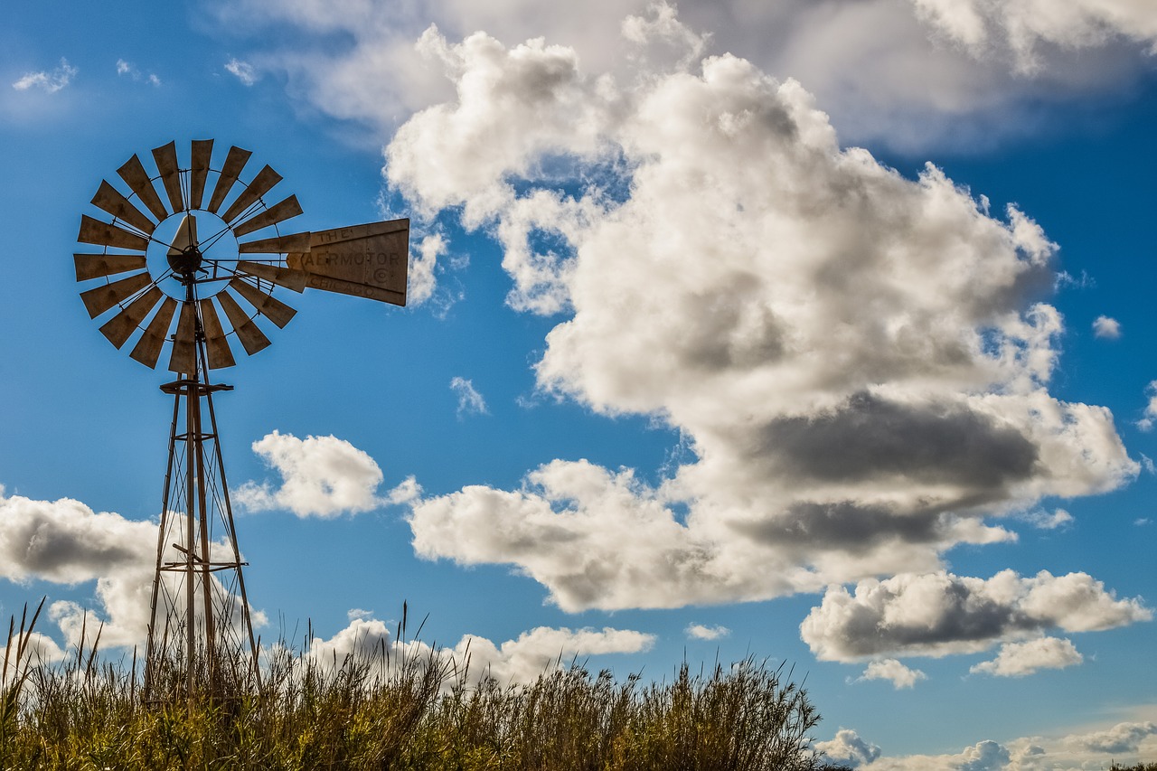 windmill sky nature free photo