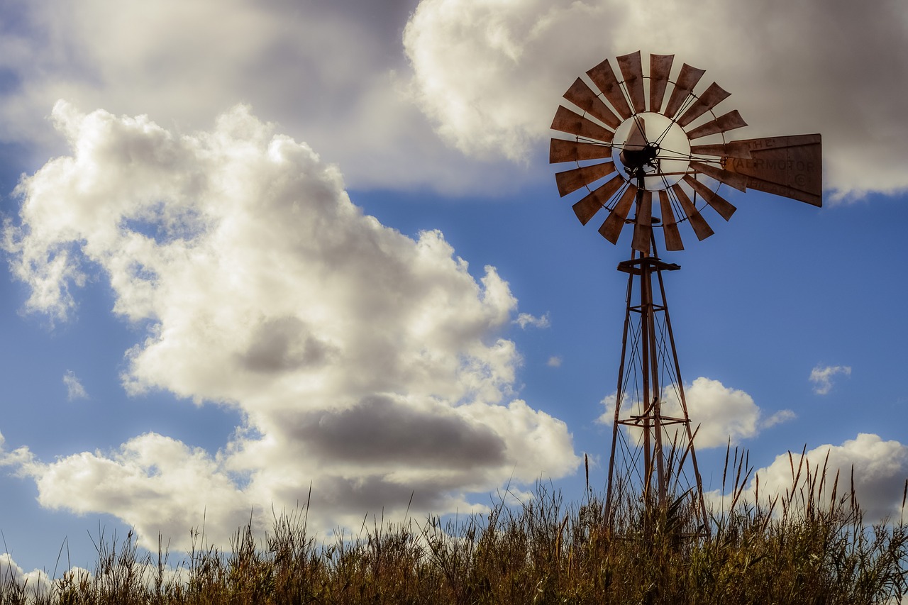 windmill sky nature free photo