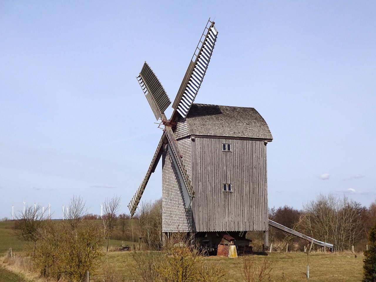 windmill farm wind free photo