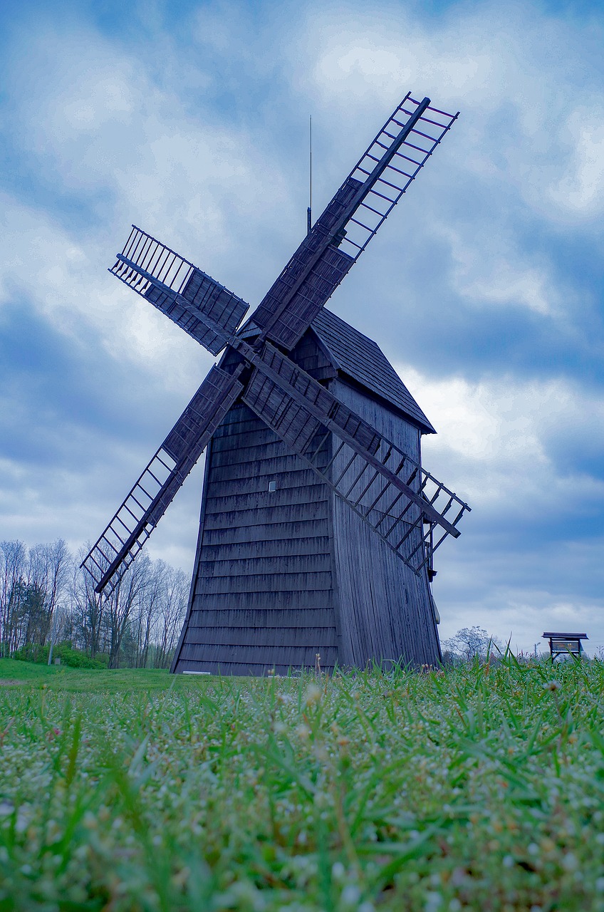 windmill  at the court of  sky free photo