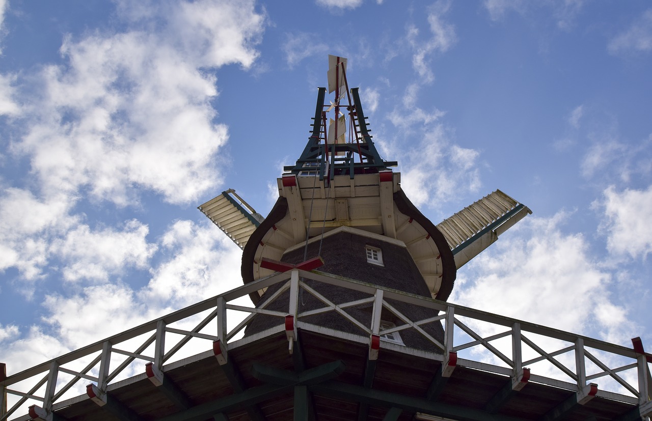 windmill  sky  clouds free photo