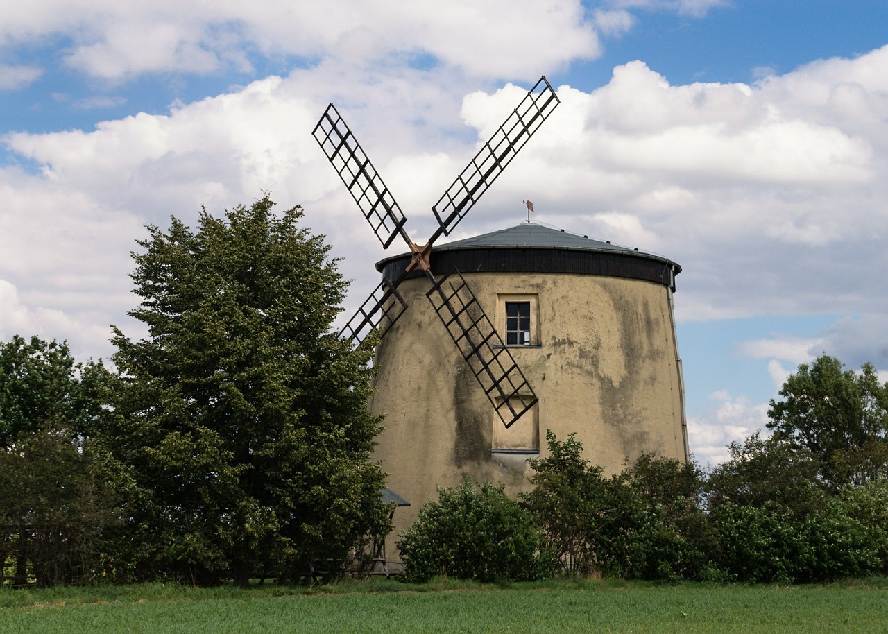 windmill flour mill building free photo